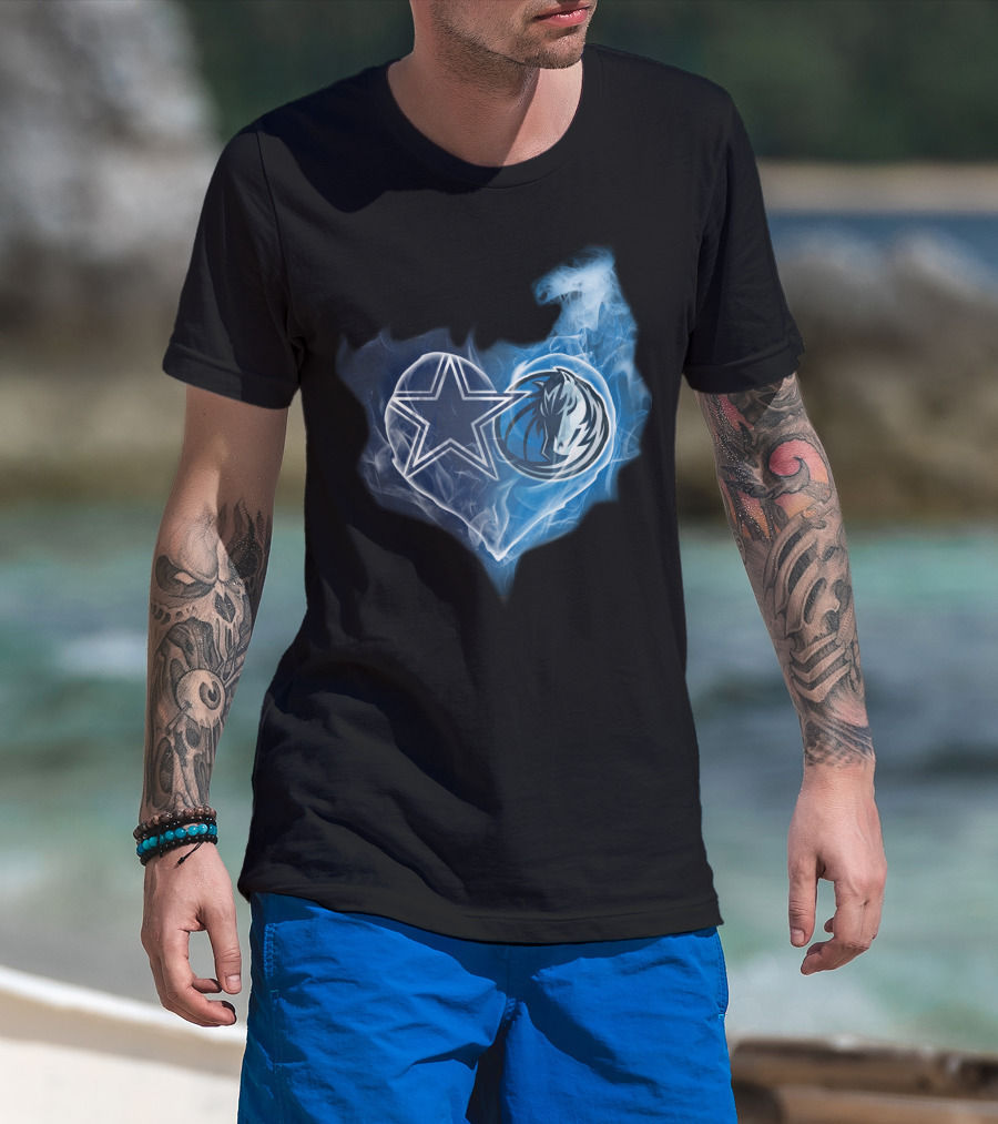 Dallas Cowboys And Dallas Mavericks Heart T-Shirt