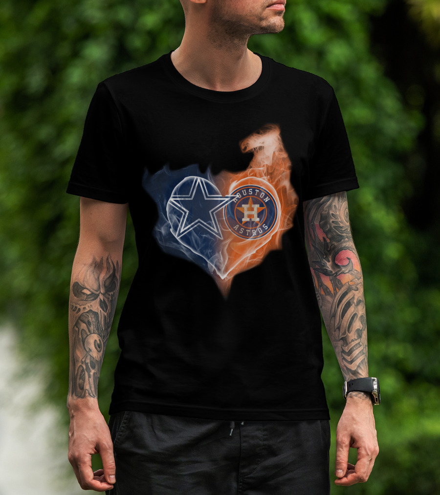 Dallas Cowboys Houston Astros Heart T-Shirt