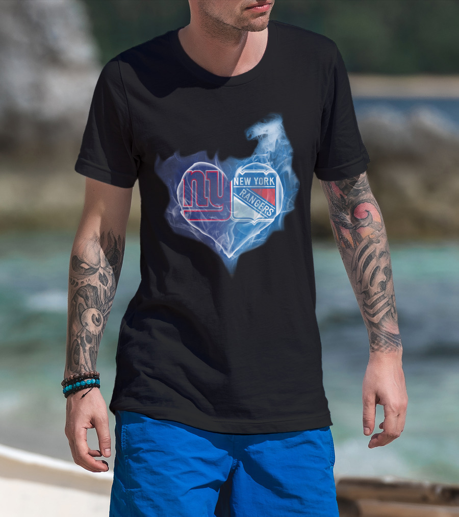 Giants Rangers New York Heart Smoke T-Shirt
