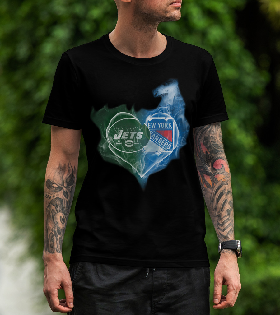 New York Jets Rangers Heart Fusion T-Shirt
