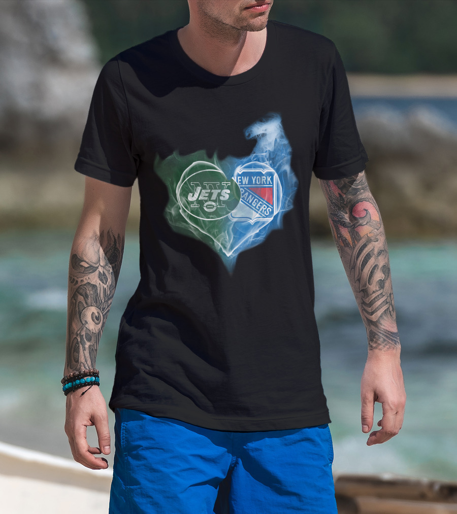 New York Jets Rangers Heart Fusion T-Shirt