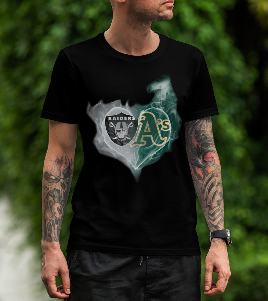 Raiders A's Heart Smoke Fusion T-Shirt