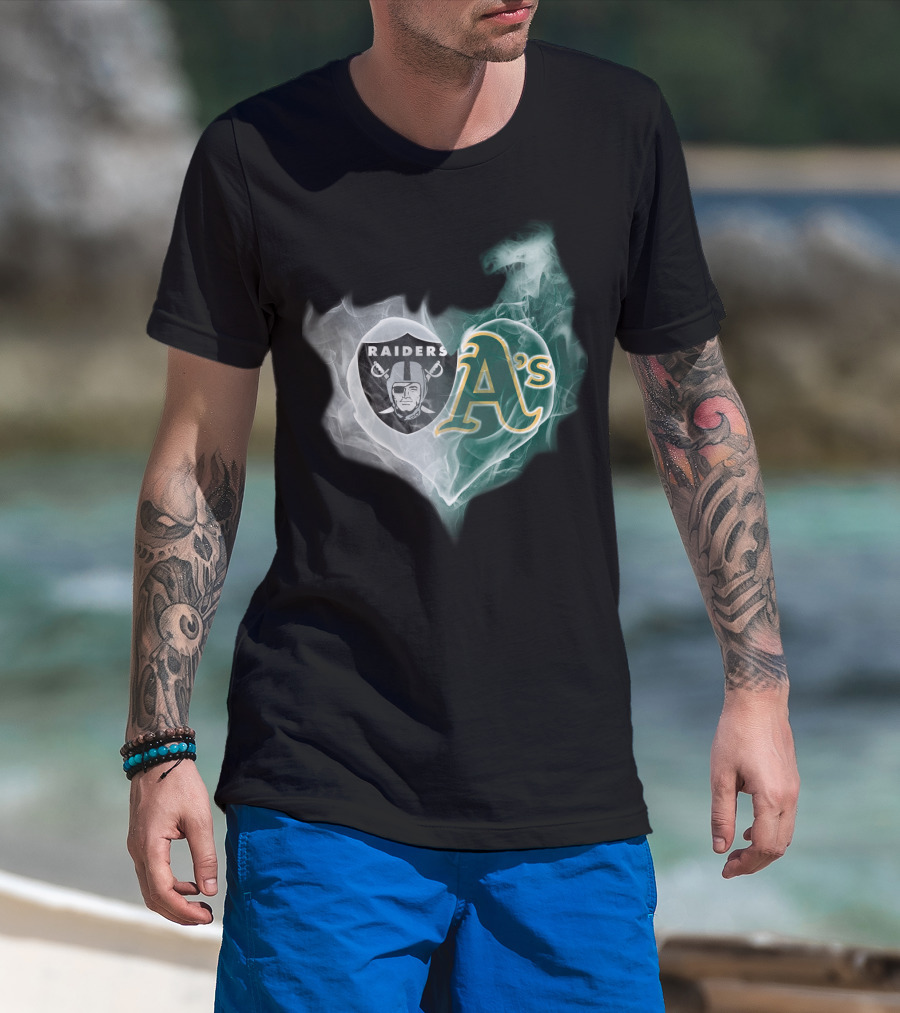 Raiders A's Heart Smoke Fusion T-Shirt
