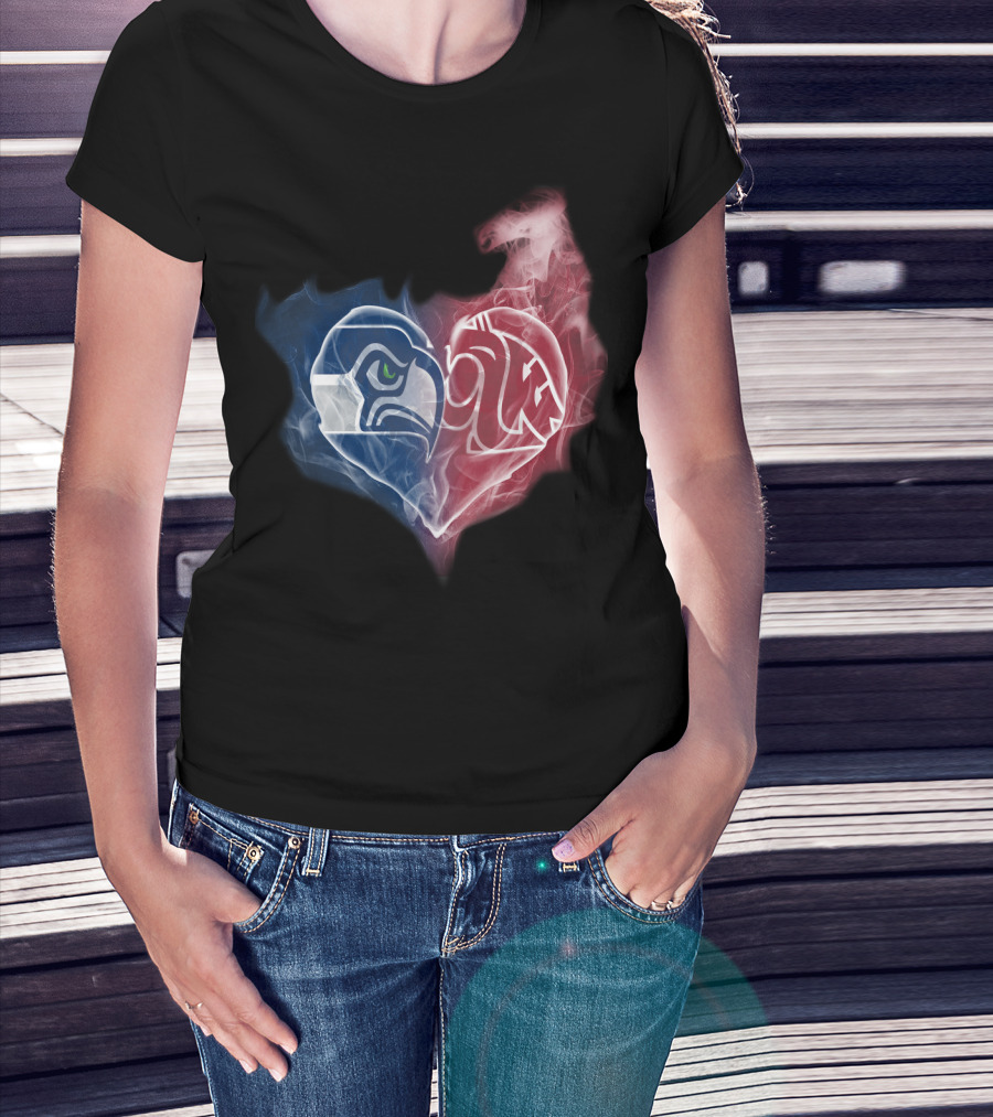 Seahawks Cougars Heart Smoke Collaboration T-Shirt