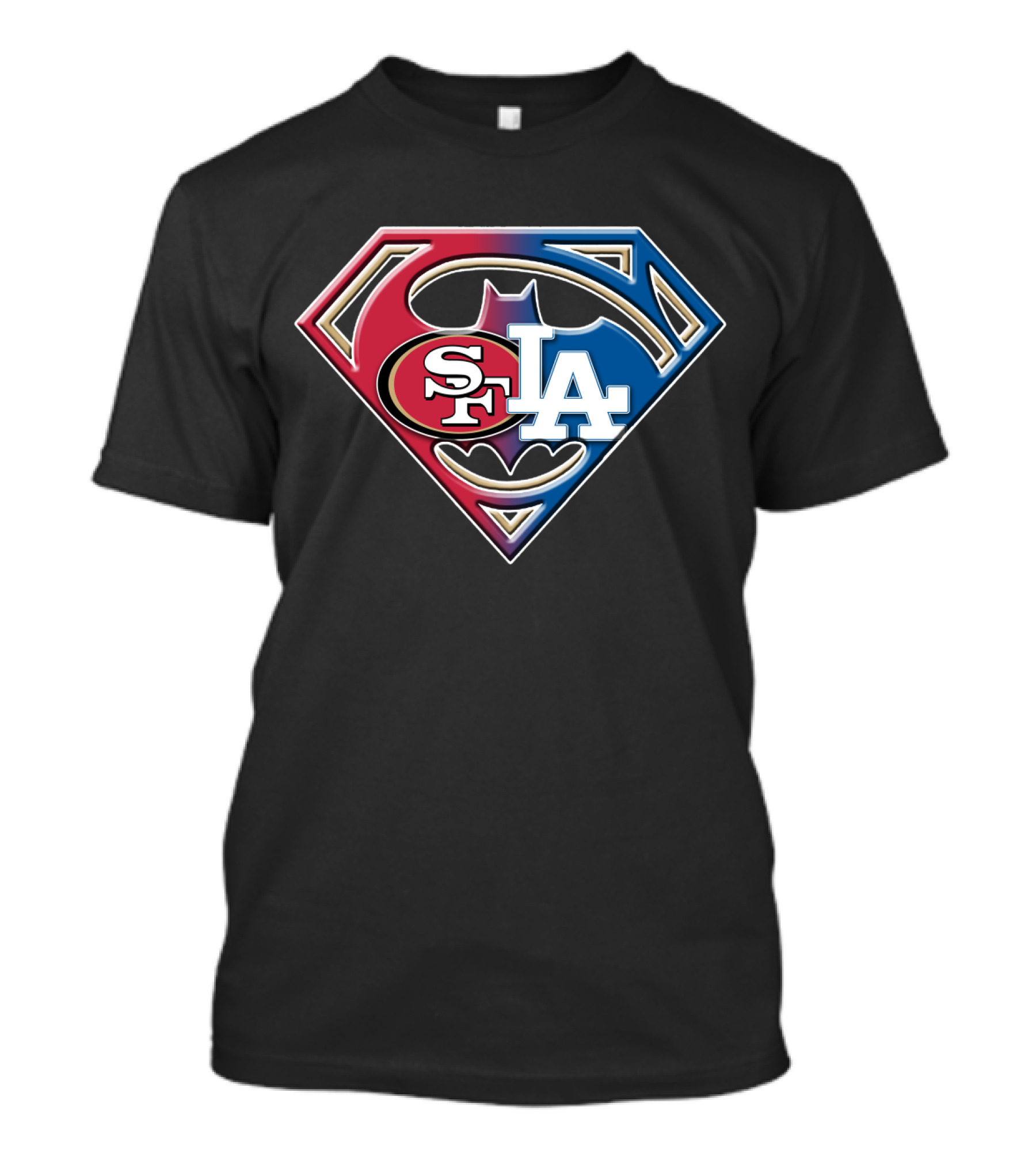 Sf 49ers La Dodgers Bat 002 Superhero T-Shirt