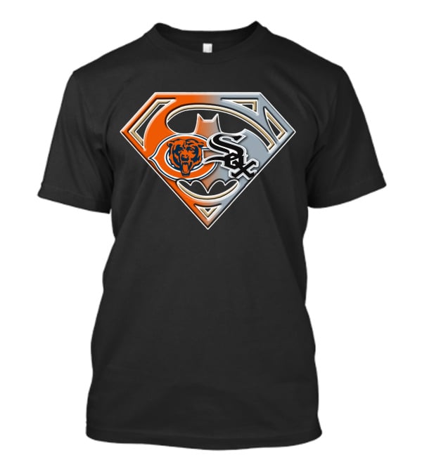 Chicago Bears White Sox Superhero Logo Mix T-Shirt