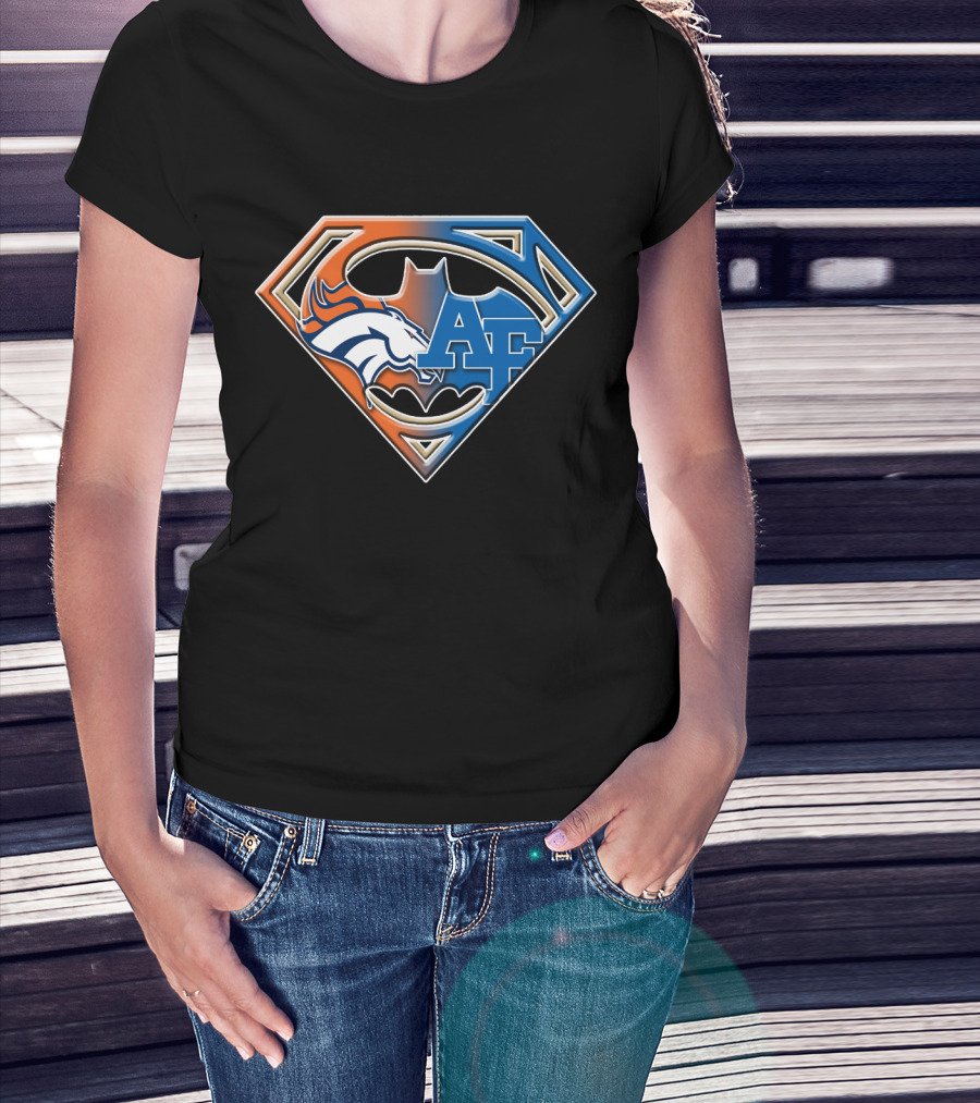 Denver Broncos Air Force Batman Superhero Shield Logo Bat 015 T-Shirt