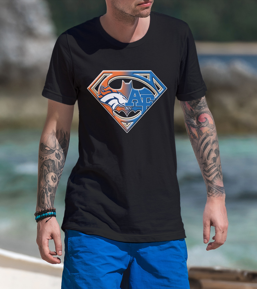 Denver Broncos Air Force Batman Superhero Shield Logo Bat 015 T-Shirt