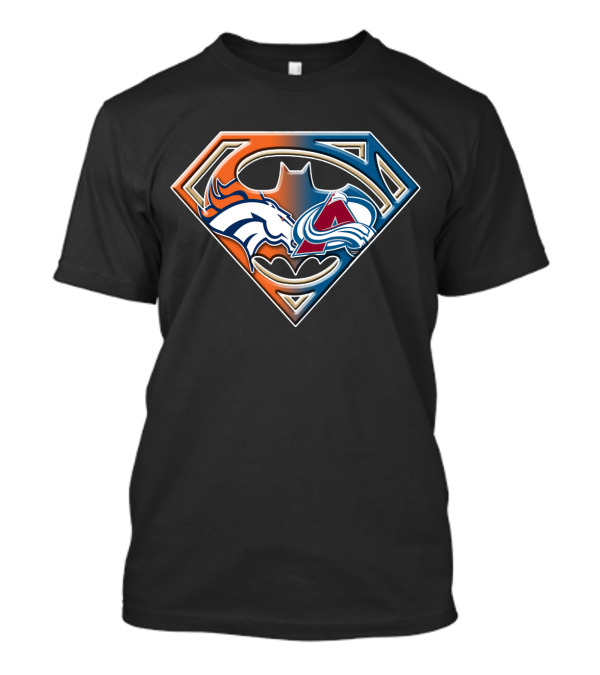 Denver Broncos Colorado Avalanche Batman Superman Logo Bat 016 T-Shirt