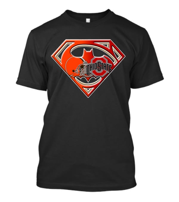 Ohio State Superman Batman Browns Logo Bat T-Shirt