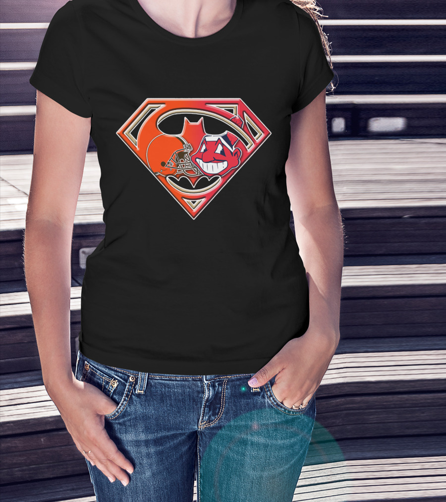 Cleveland Browns Superman Logo Chief Wahoo Fusion T-Shirt