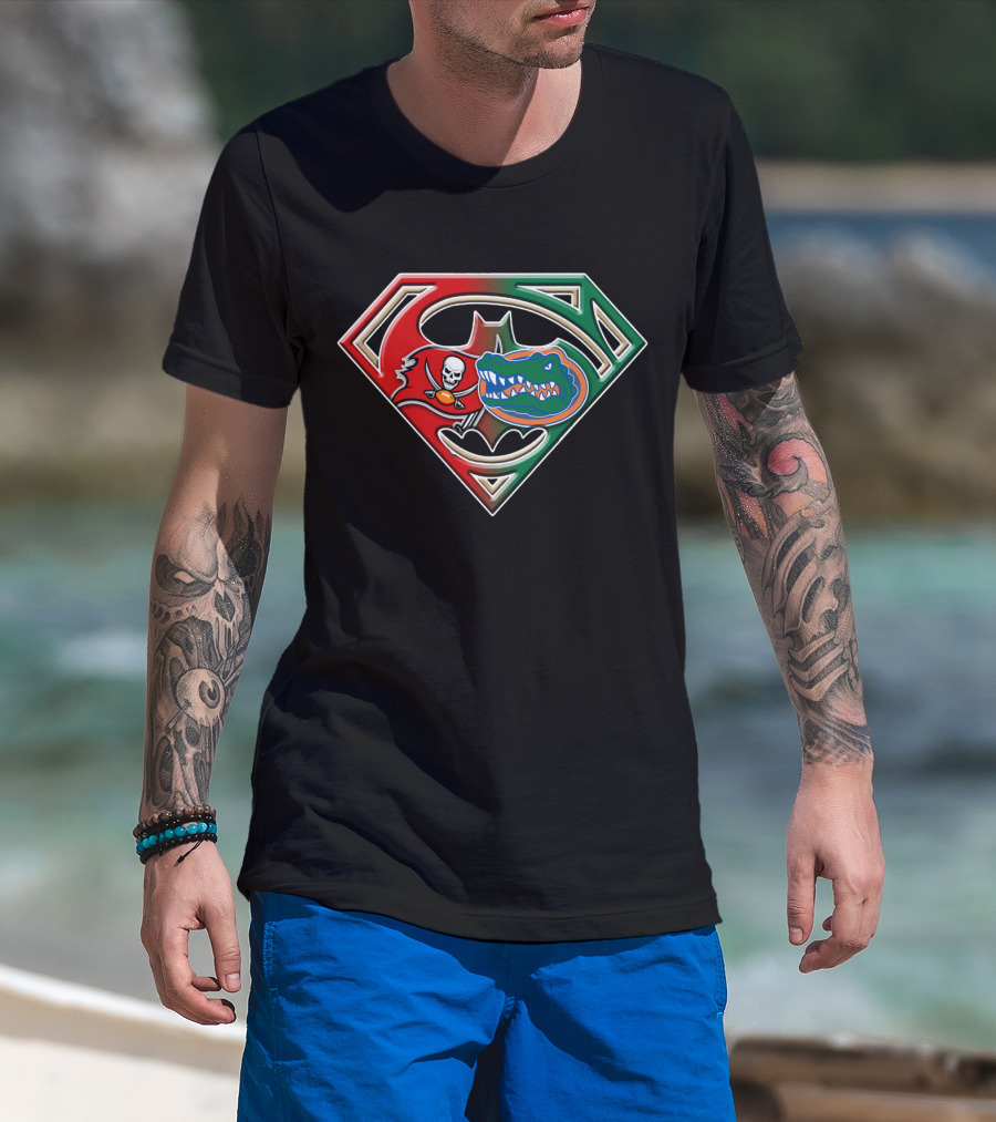 Superman Batman Tampa Bay Buccaneers Florida Gators 024 T-Shirt
