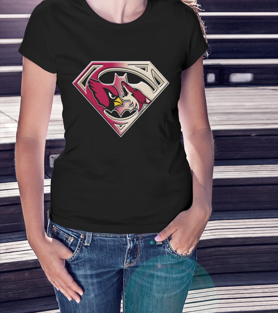 Arizona Cardinals Coyotes Superman Logo Mashup T-Shirt