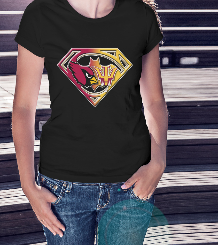 Arizona Cardinals Asu Sun Devils Superman Logo Fusion Bat 030 T-Shirt