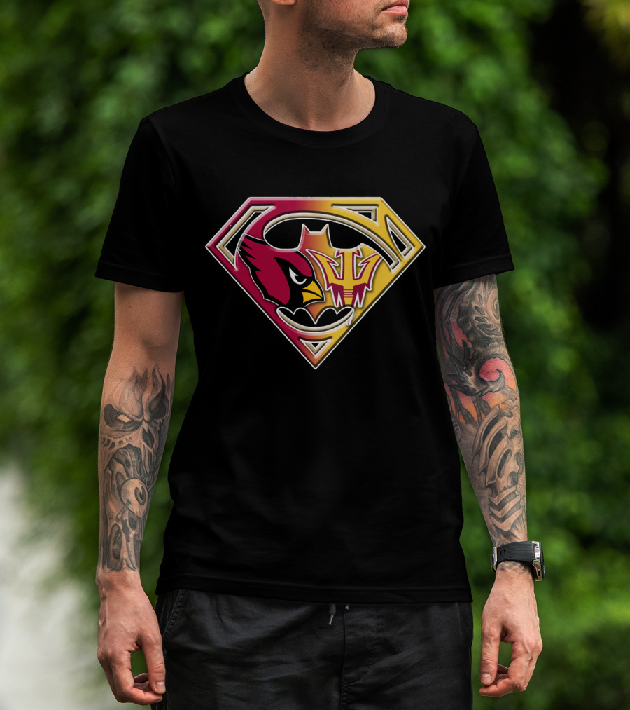 Arizona Cardinals Asu Sun Devils Superman Logo Fusion Bat 030 T-Shirt