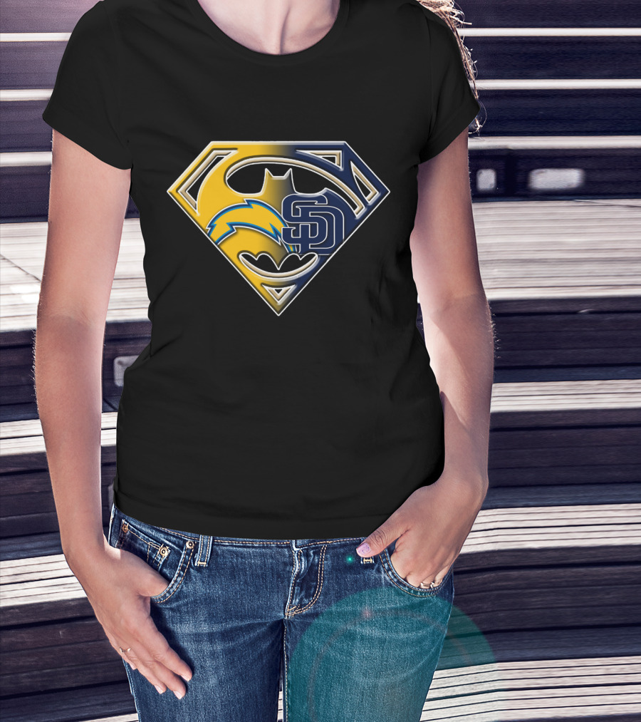 San Diego Chargers Padres Superman Batman T-Shirt