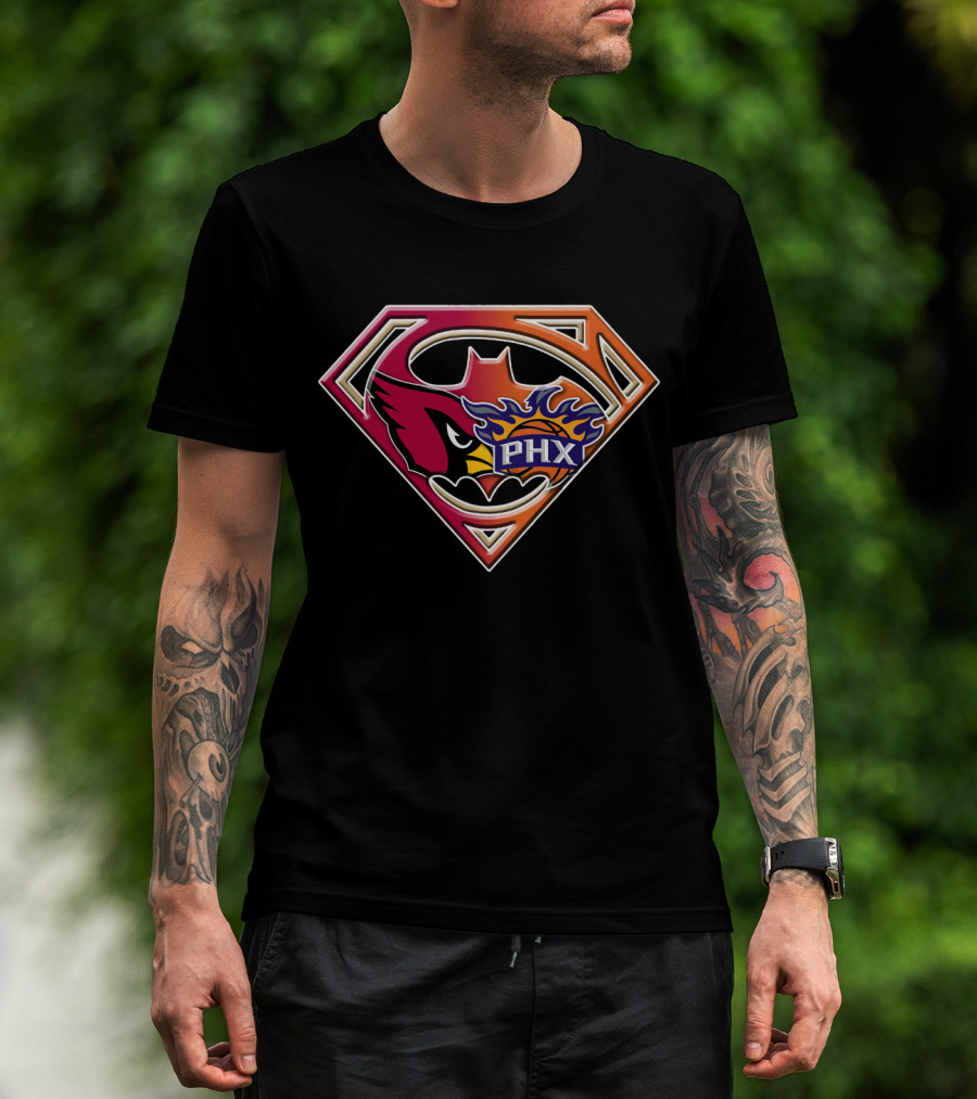 Phoenix Suns Cardinals Superman Logo Fusion T-Shirt