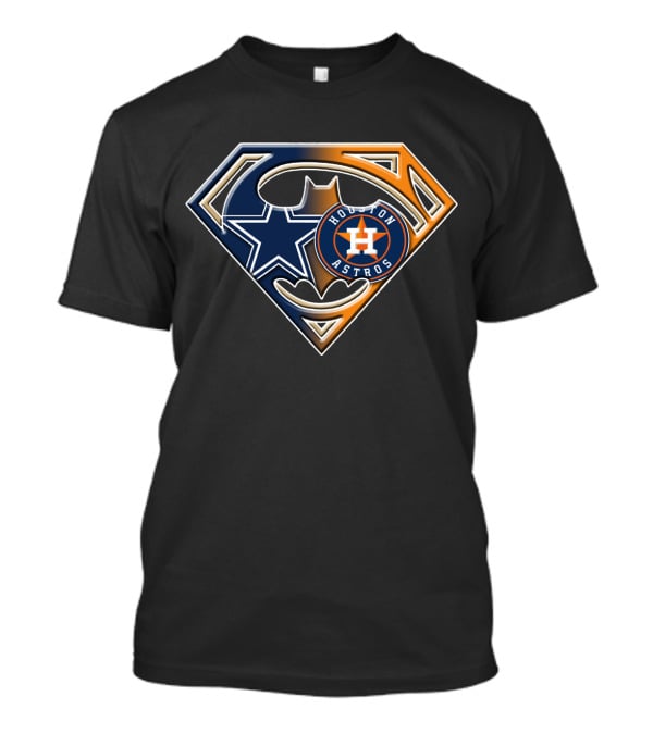 Dallas Cowboys Houston Astros Superman Batman Logo Mashup T-Shirt