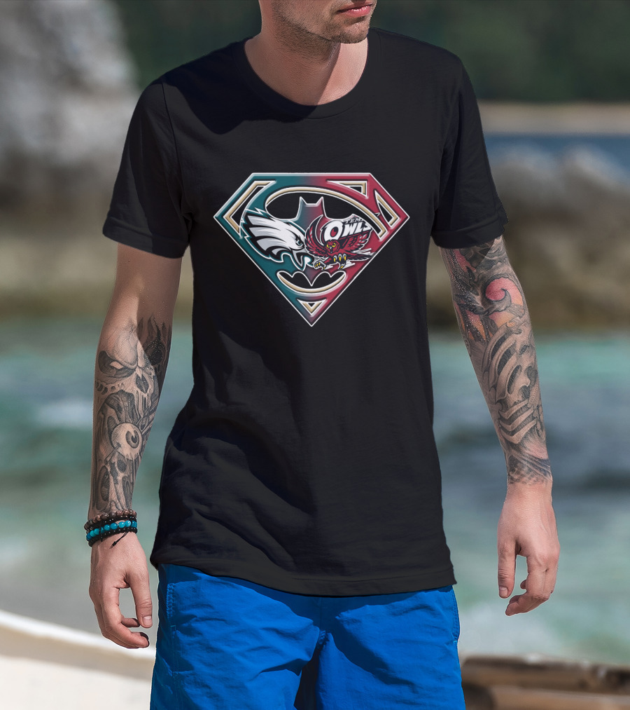 Superman Shield With Owl And Batman Wings Bat 060 T-Shirt