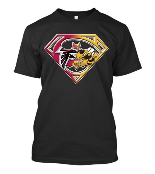 Batman Georgia Tech Yellow Jackets Atlanta Falcons Superman T-Shirt