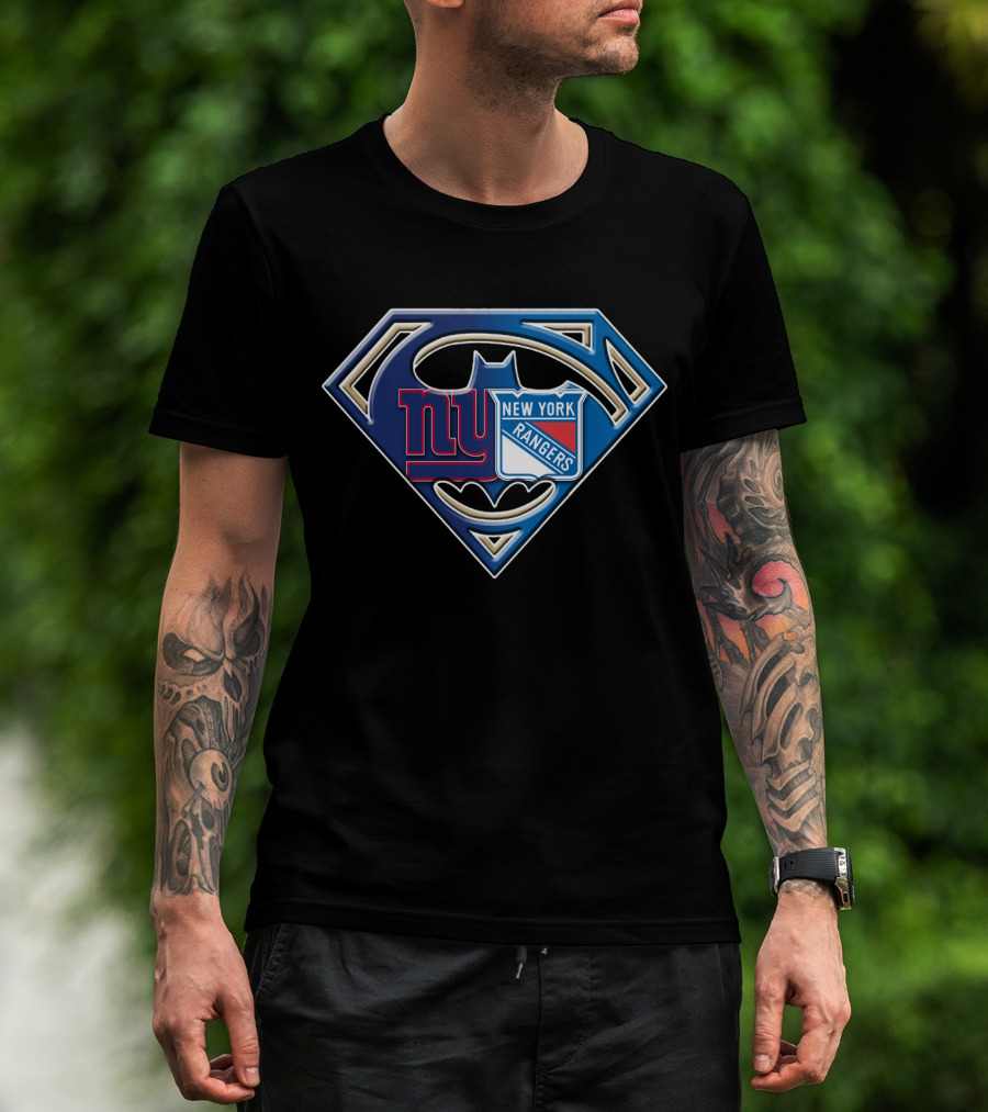 Ny Giants Rangers Batman Superman T-Shirt