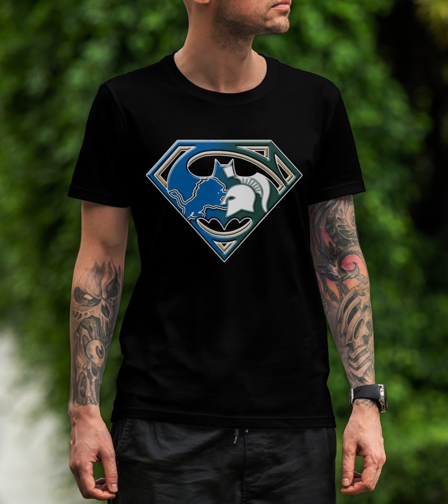 Superman Logo Batman Shape Lions Spartans Bat T-Shirt