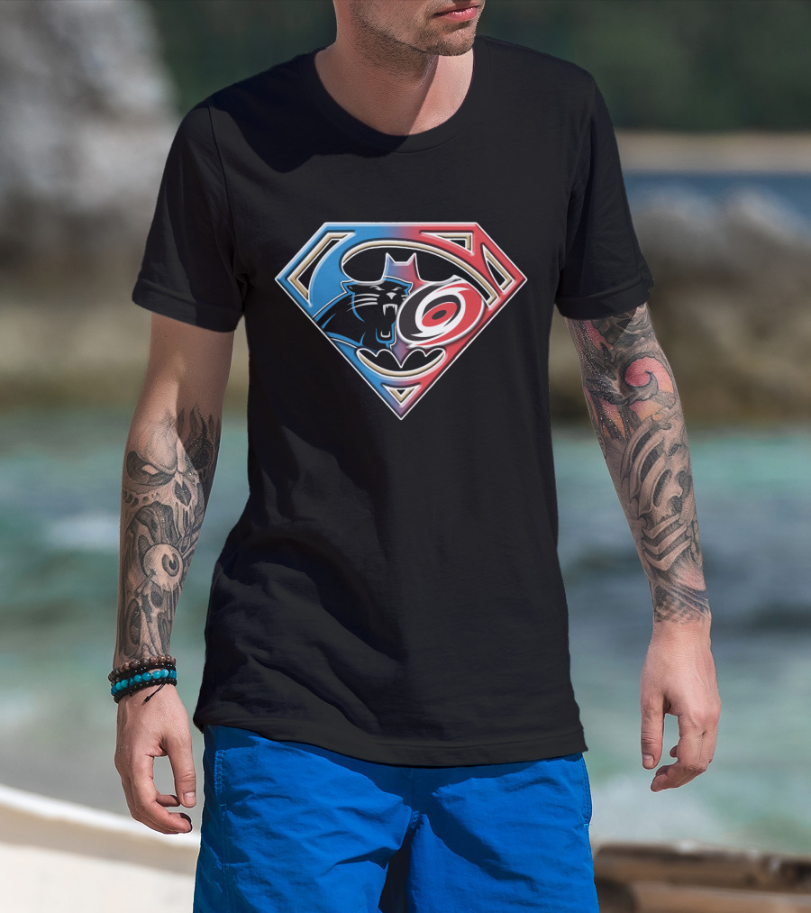 Panthers Hurricanes Superman Logo Fusion T-Shirt
