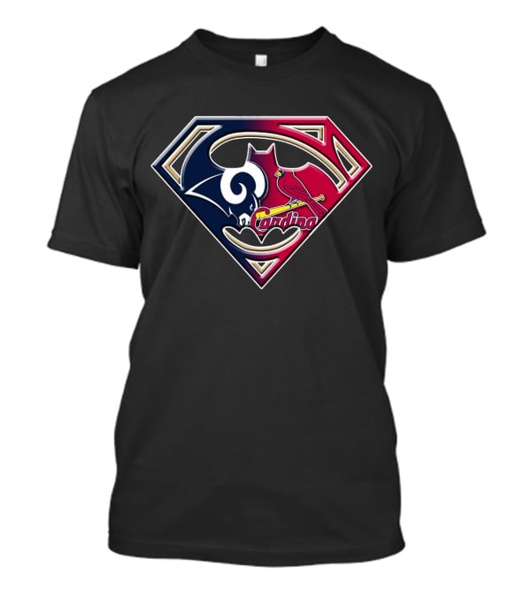 Rams Cardinals Superman Logo Fusion T-Shirt