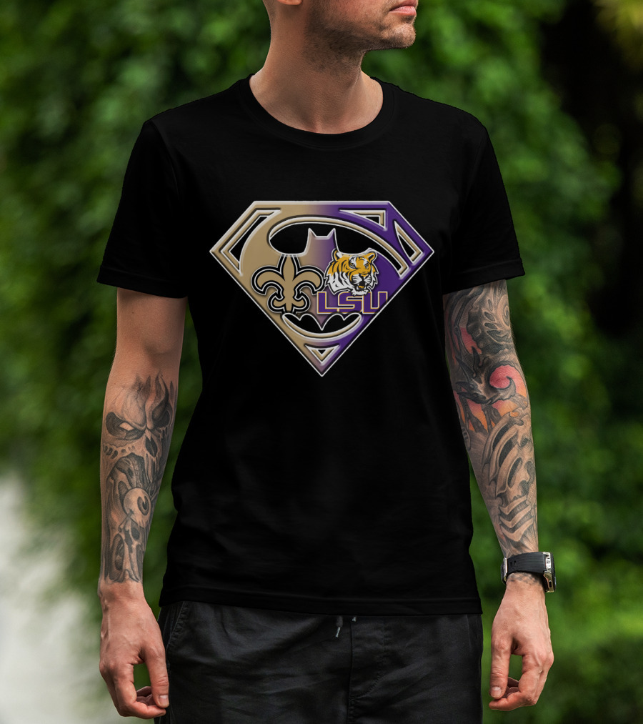 Lsu Tigers New Orleans Saints Superhero T-Shirt