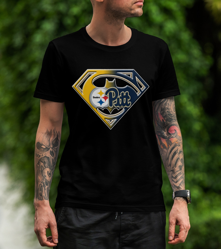 Steelers Pitt Bat Emblem Superhero Fusion T-Shirt
