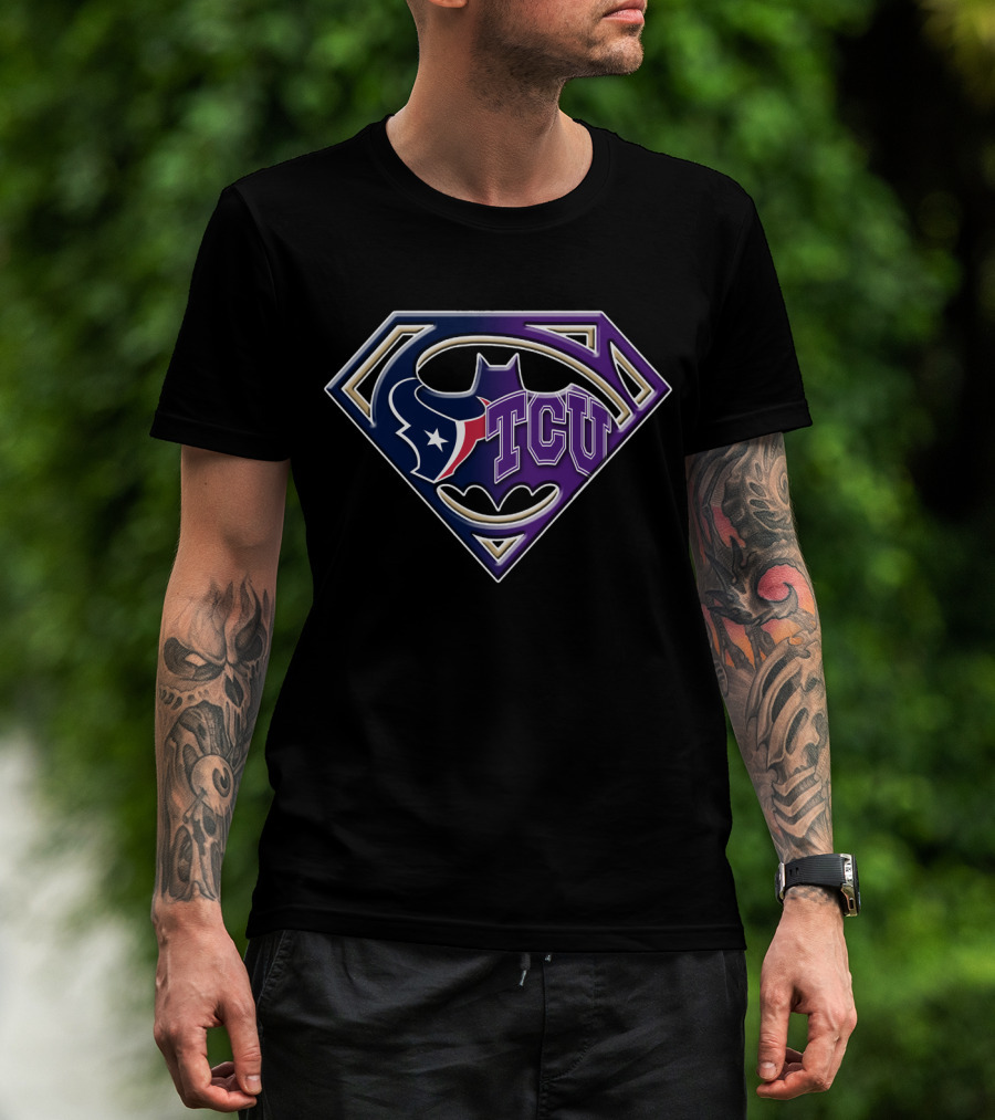 Tcu Bat 122 Texans Logo Superman Bat Symbol Fusion T-Shirt