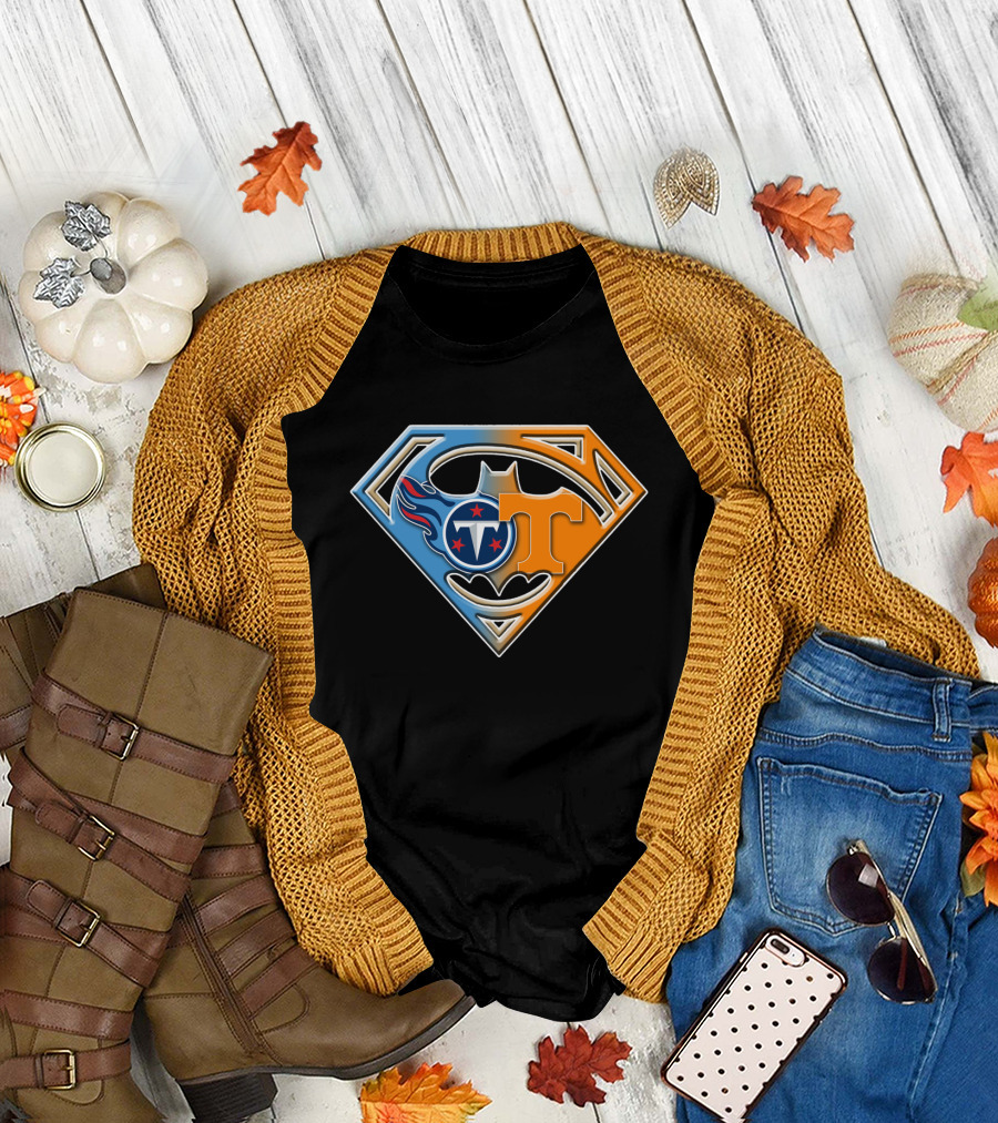 Tennessee Titans Volunteers Superman Batman T-Shirt