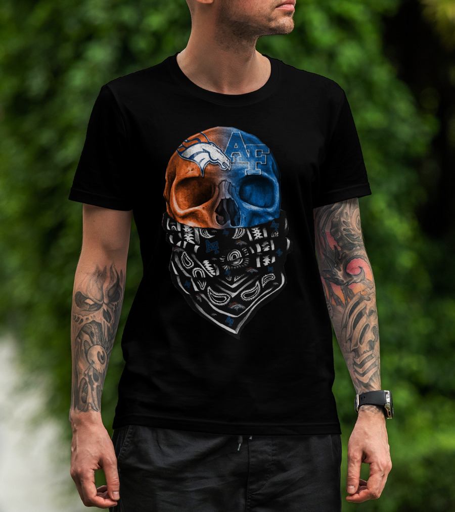 Af Broncos Skull Bandana Sku 015 T-Shirt