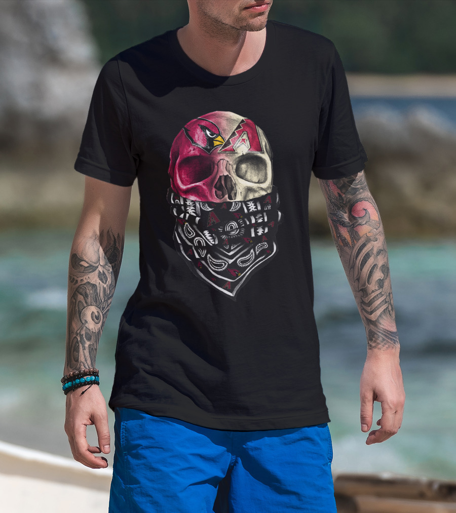 Cardinals Diamondbacks Skull Bandana T-Shirt