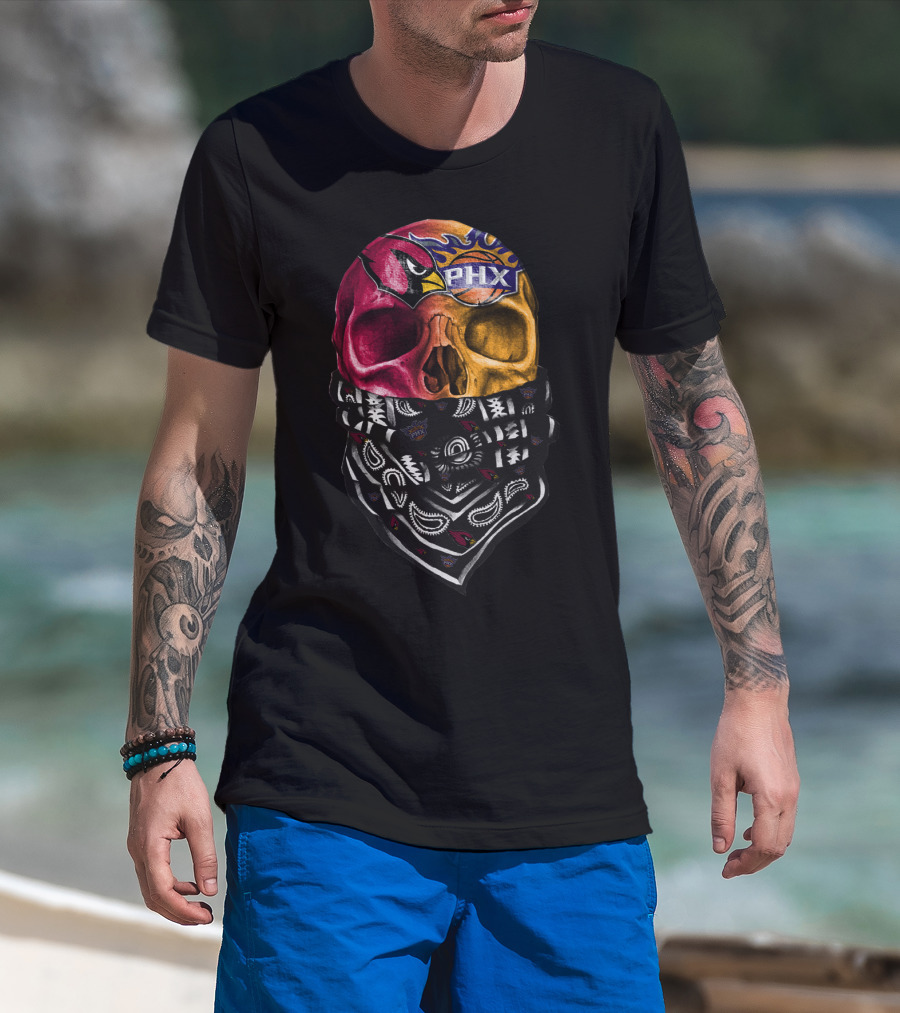 Cardinals Suns Bandana Skull T-Shirt