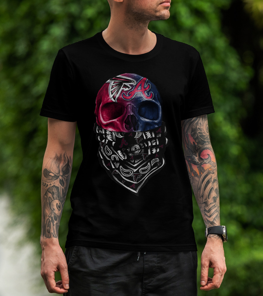 Sku 059 Atlanta Falcons Braves Skull Bandana T-Shirt