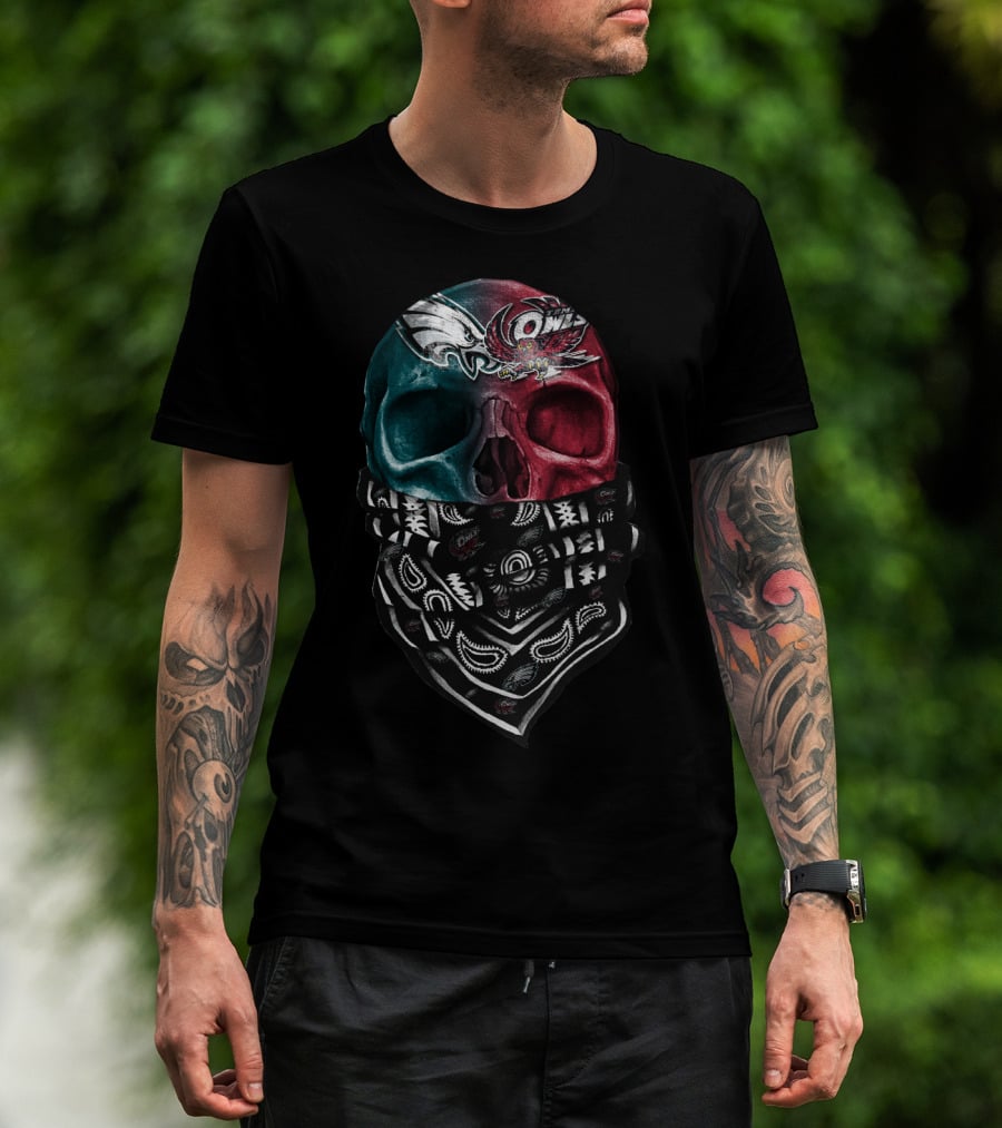 Eagles And Owls Dual Skull Bandana T-Shirt