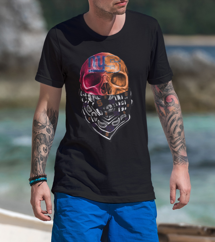 Ny Giants Syracuse Skull Bandana T-Shirt