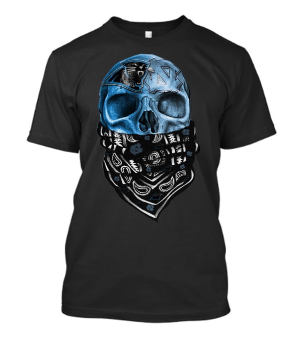 Panthers Tar Heels Skull Bandana T-Shirt