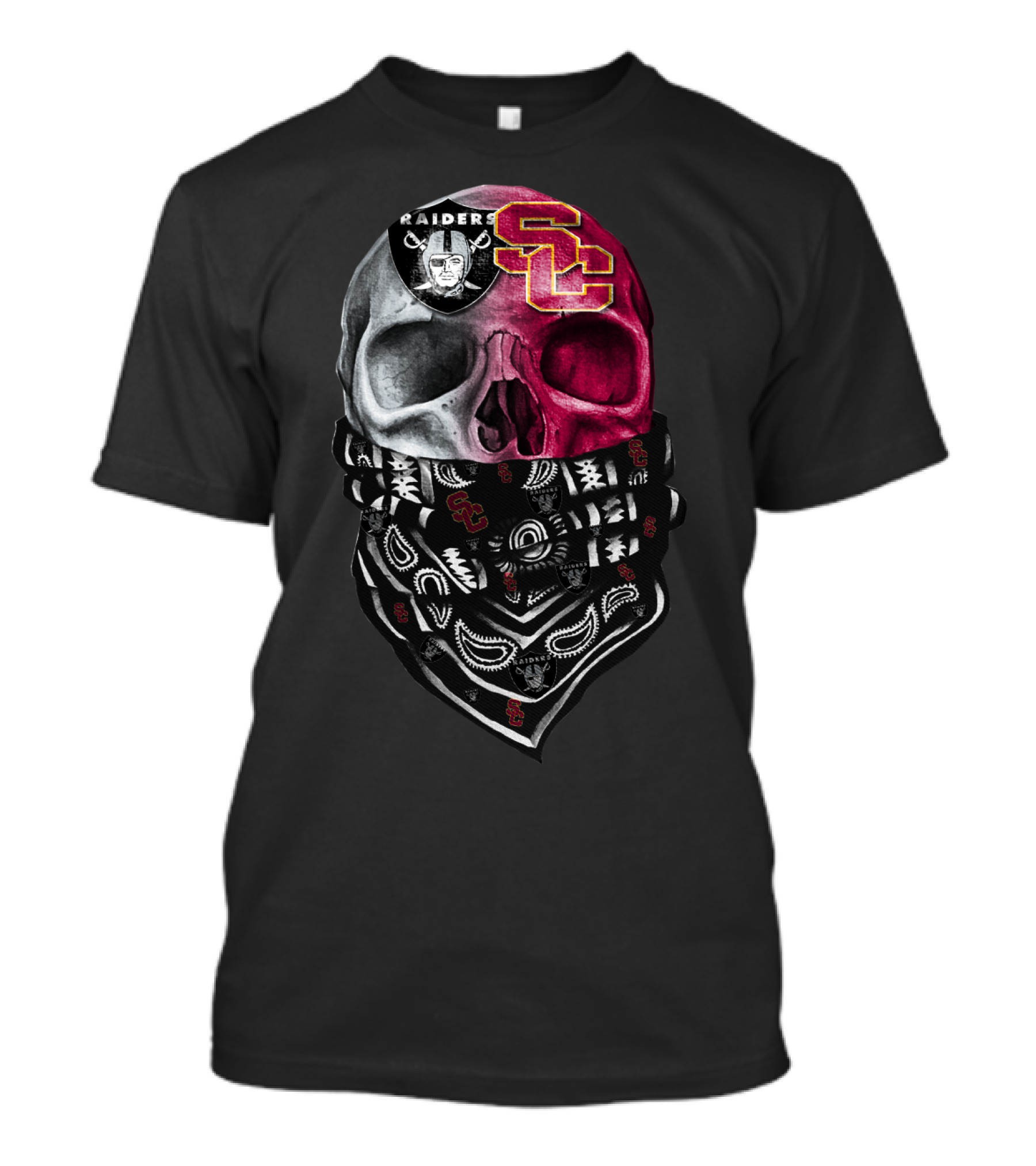 Raiders Usc Skull Bandana T-Shirt