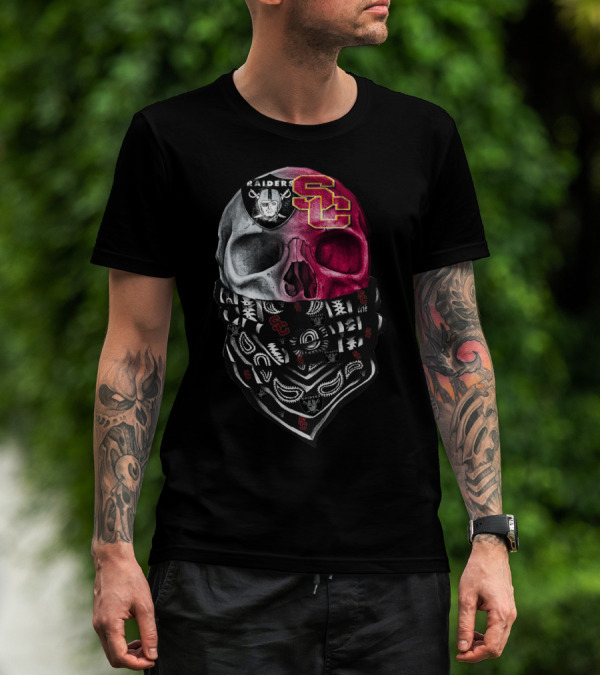 Raiders Usc Skull Bandana T-Shirt