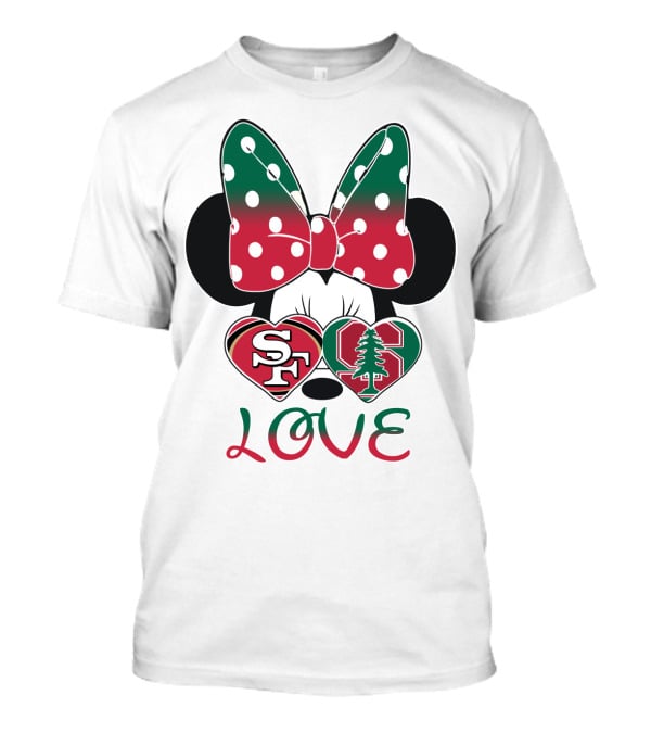San Francisco 49ers Stanford Cardinal Minnie Mouse Love T-Shirt