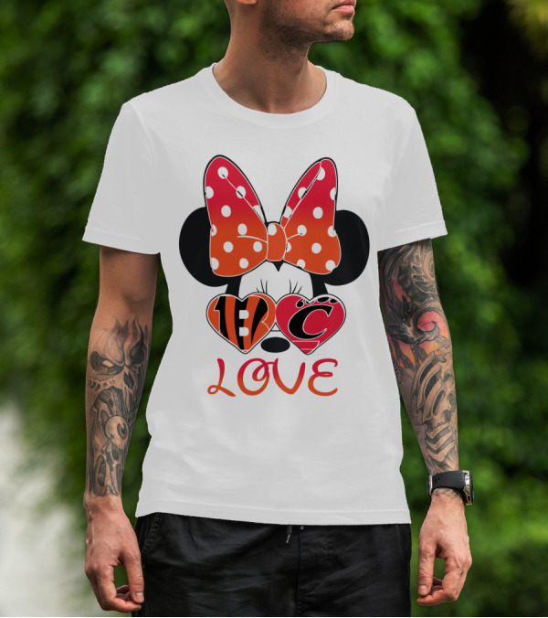 Love Minnie Polka Dot Bow C And B Stripes Hearts T-Shirt
