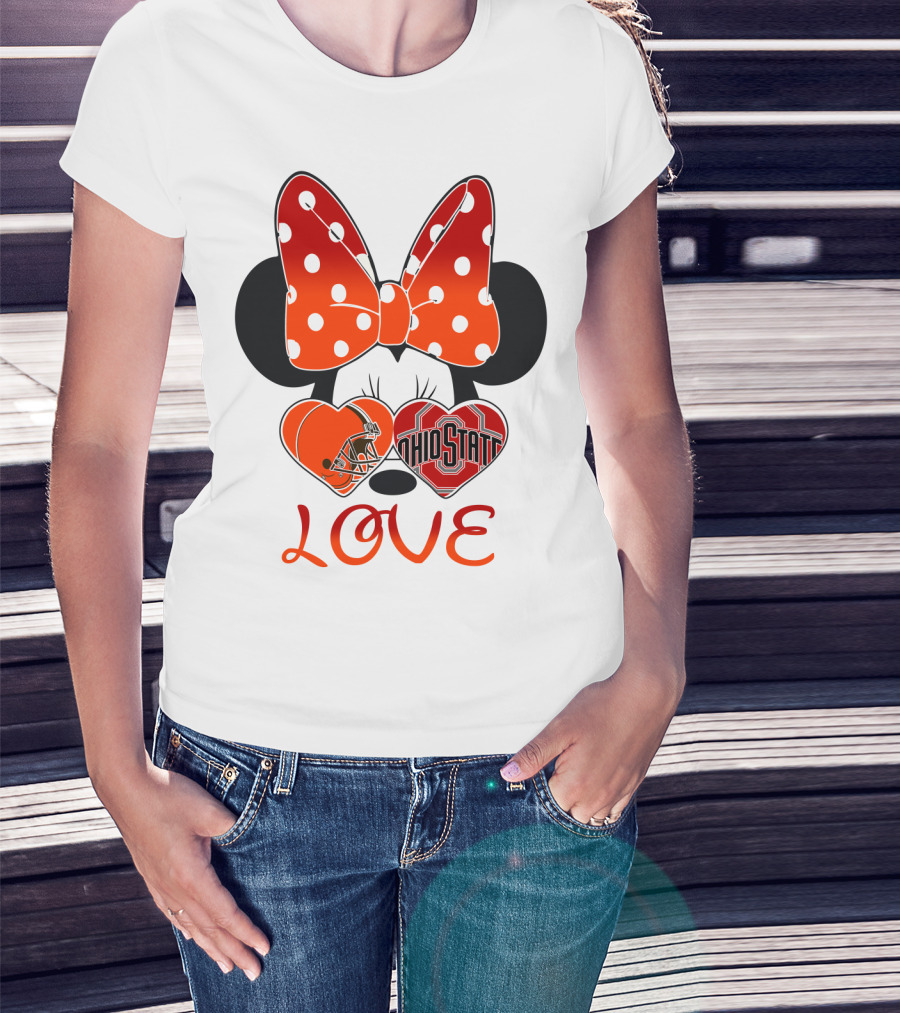 Mic 023 Minnie Mouse Love Cleveland Browns Ohio State T-Shirt