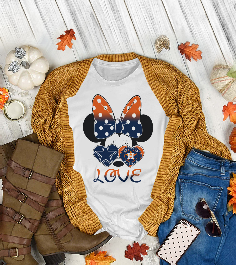 Mic 046 Houston Astros Dallas Cowboys Minnie Love T-Shirt