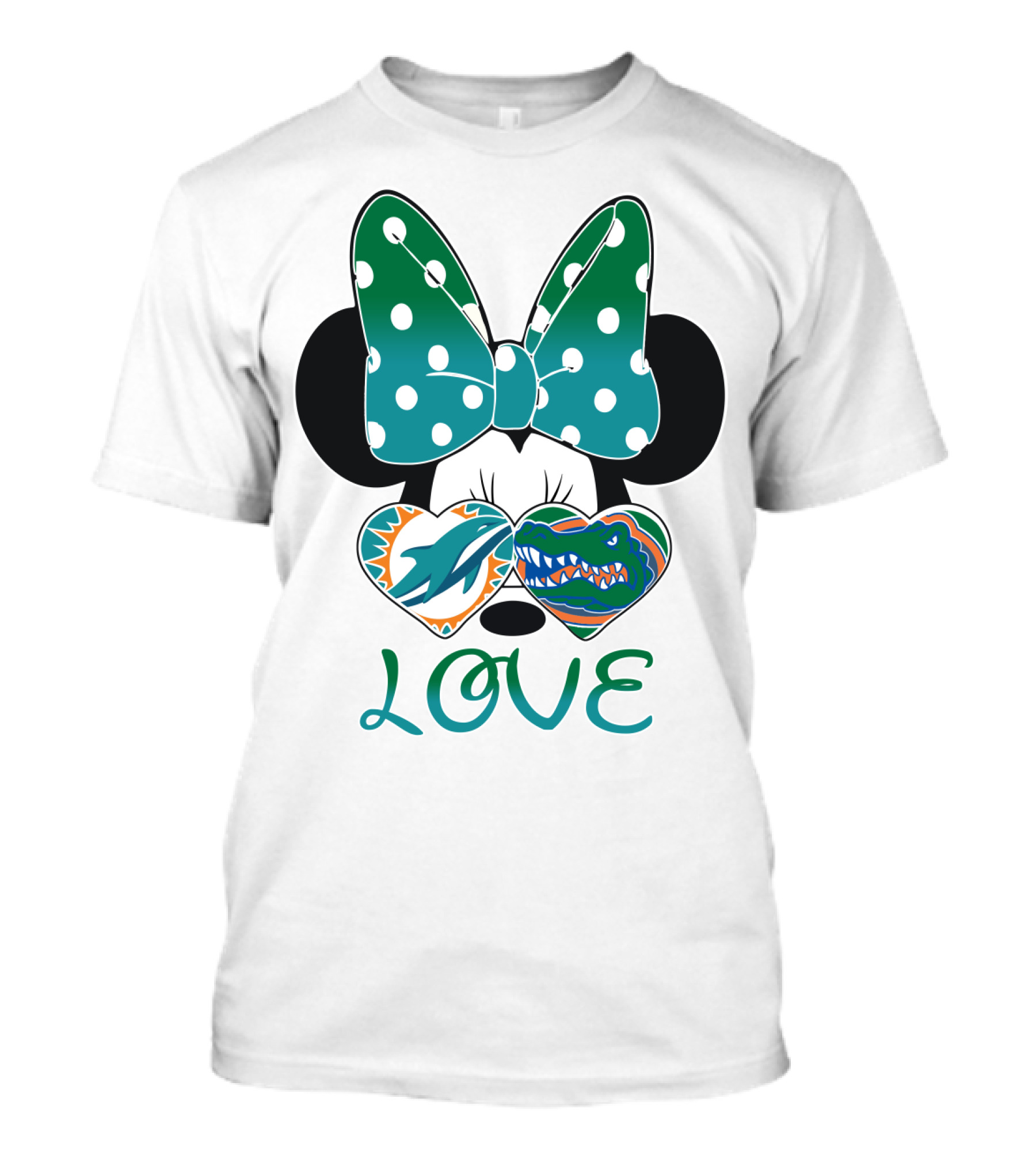 Love Mickey Gator Dolphin Hearts T-Shirt