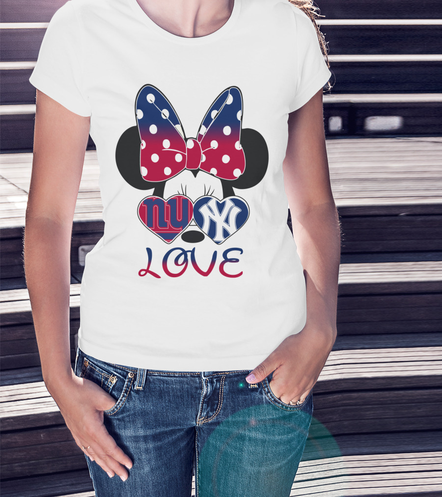 Mic 066 Minnie Bow Giants Yankees Love T-Shirt