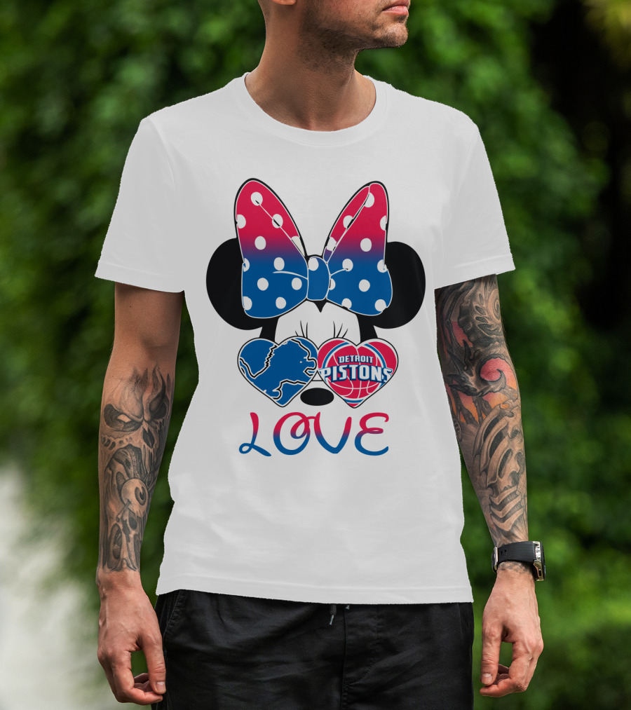 Detroit Pistons Lions Minnie Love T-Shirt