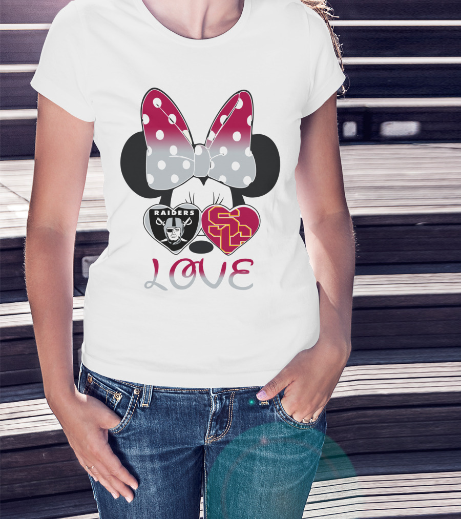 Minnie Mouse Bow Raiders Usc Love T-Shirt