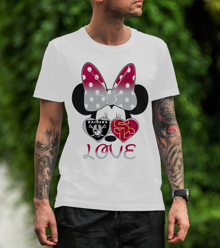 Minnie Mouse Bow Raiders Usc Love T-Shirt